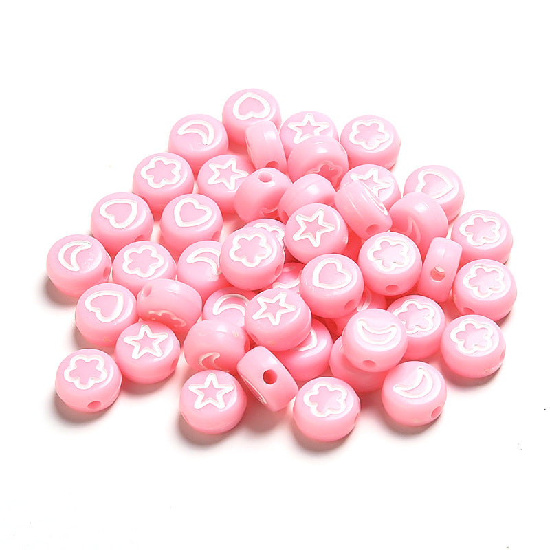 Acrylic Multi-Style Colorful Flat round Pattern Beads/Diy Beads/ Bracelet Beads Wholesale