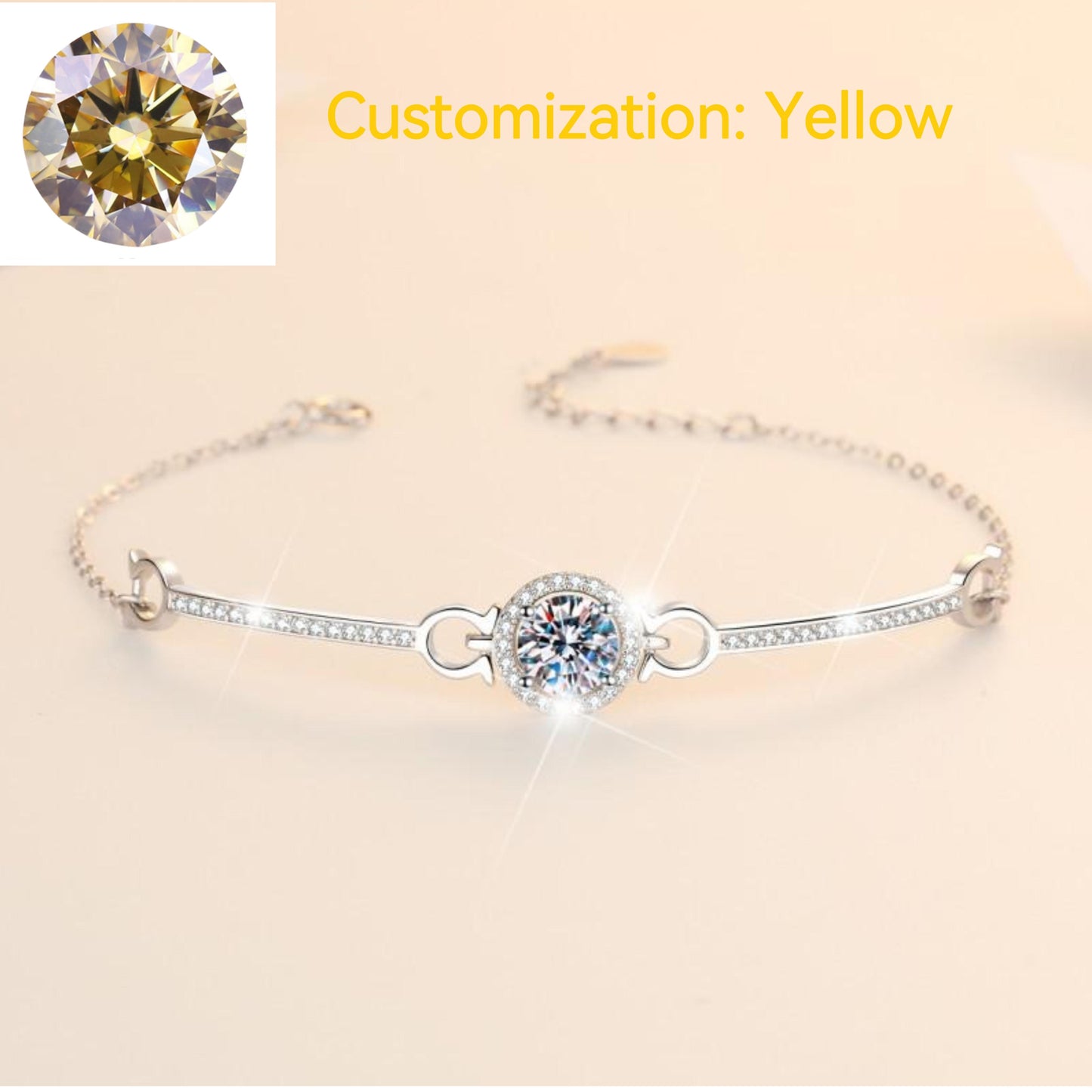 S925 Sterling Silver Mobius Bracelet Synthetic Moissanite Bracelet-311(35%)