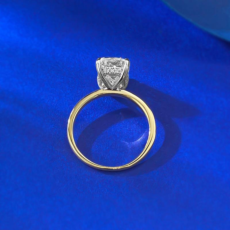 S925 Sterling Silver Radiant Cut Rectangular Ring 7*10mm 6A Cubic Zirconia Ring-372(35%)