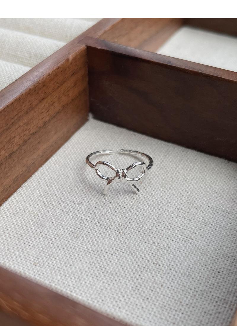 S925 Sterling Silver Bowknot Open Tail Ring Joint Ring for Women -514(45%)