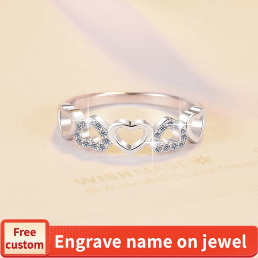 S925 Sterling Silver Little Heart-Shaped Ring  Synthetic Moissanite Ring fashion jewelry accessory woman girl promise ring-236(35%)