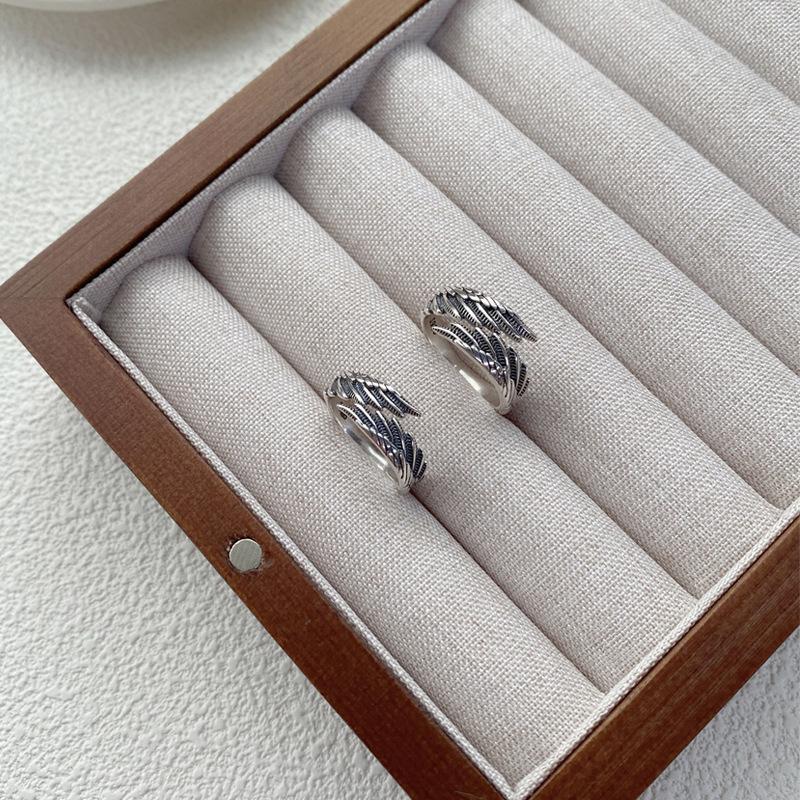 S925 Sterling Silver Vintage Angel Wings Couple Ring -547 weddingring(45%)