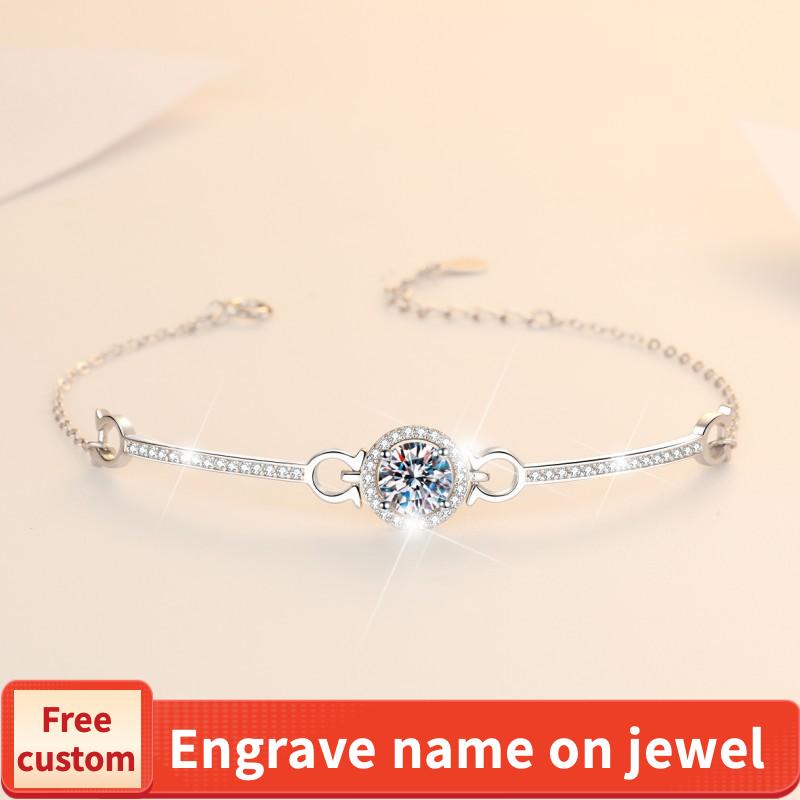 S925 Sterling Silver Mobius Bracelet Synthetic Moissanite Bracelet-311(35%)