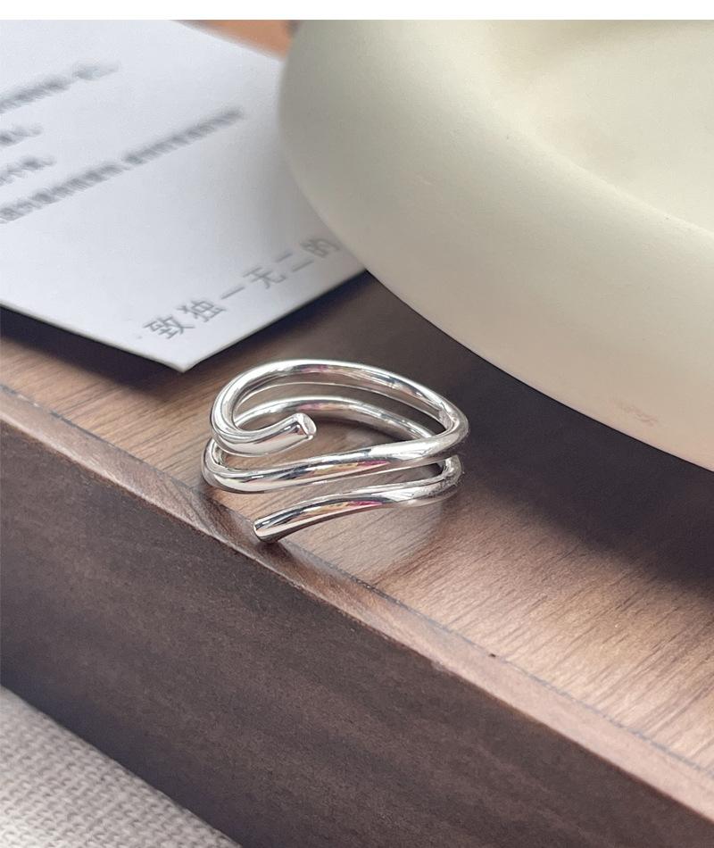 S92 Sterling Silver Multi-layer Line Ring for Women - 535(45%)