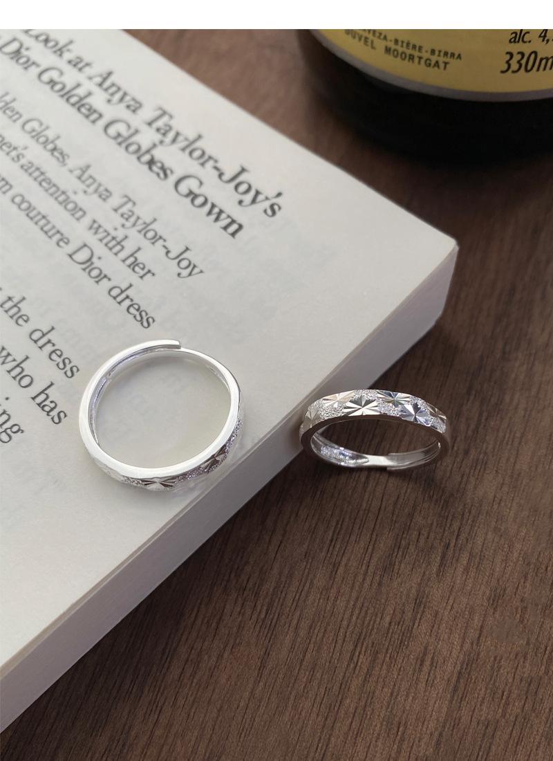 S925 Sterling Silver Gypsophila Couple Ring-634 weddingring(45%)