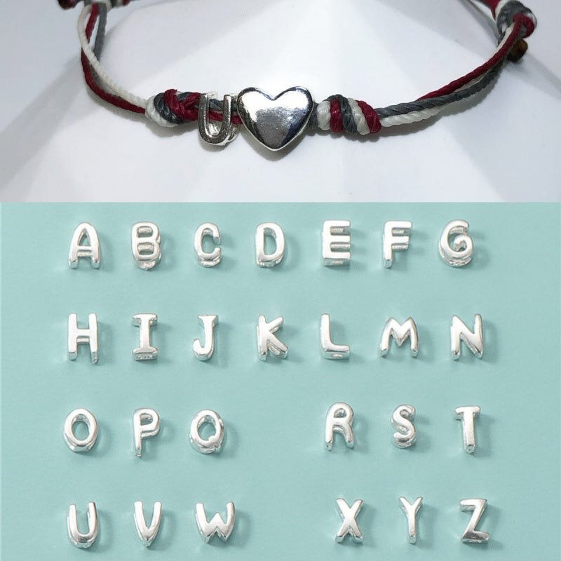 S925 Silver Hand Knitting Letters & Heart Bracelet/Promotional Products