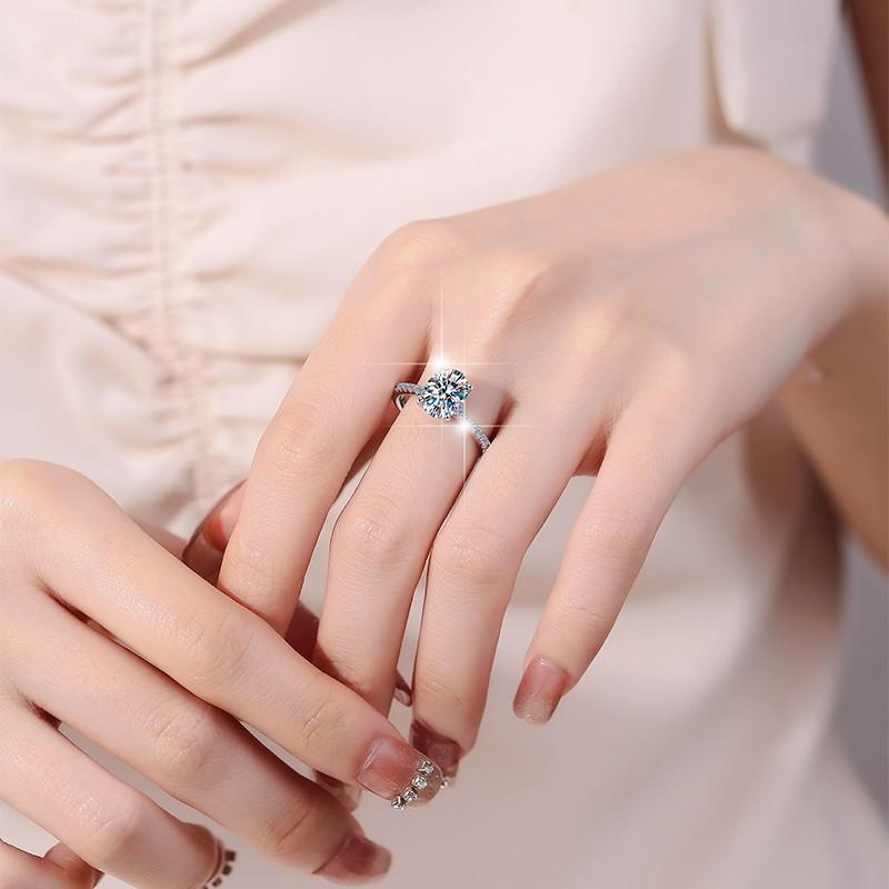 6A Cubic Zirconia S925 Sterling Silver Pigeon egg 2 Carat Ring Elegant Luxury Daily Life Woman Birthday Gift Engagement Ring Springtok-131(35%)