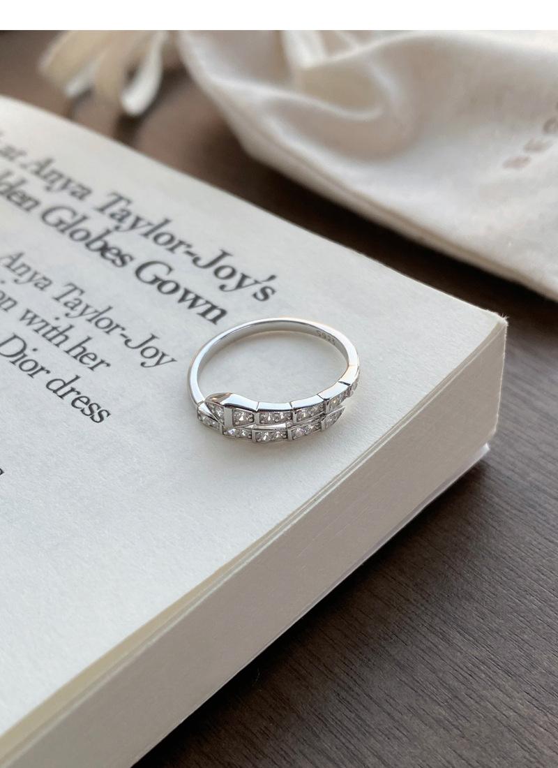S925 Sterling Silver Snake-Shaped Ring Open Ring For Women -506(45%)