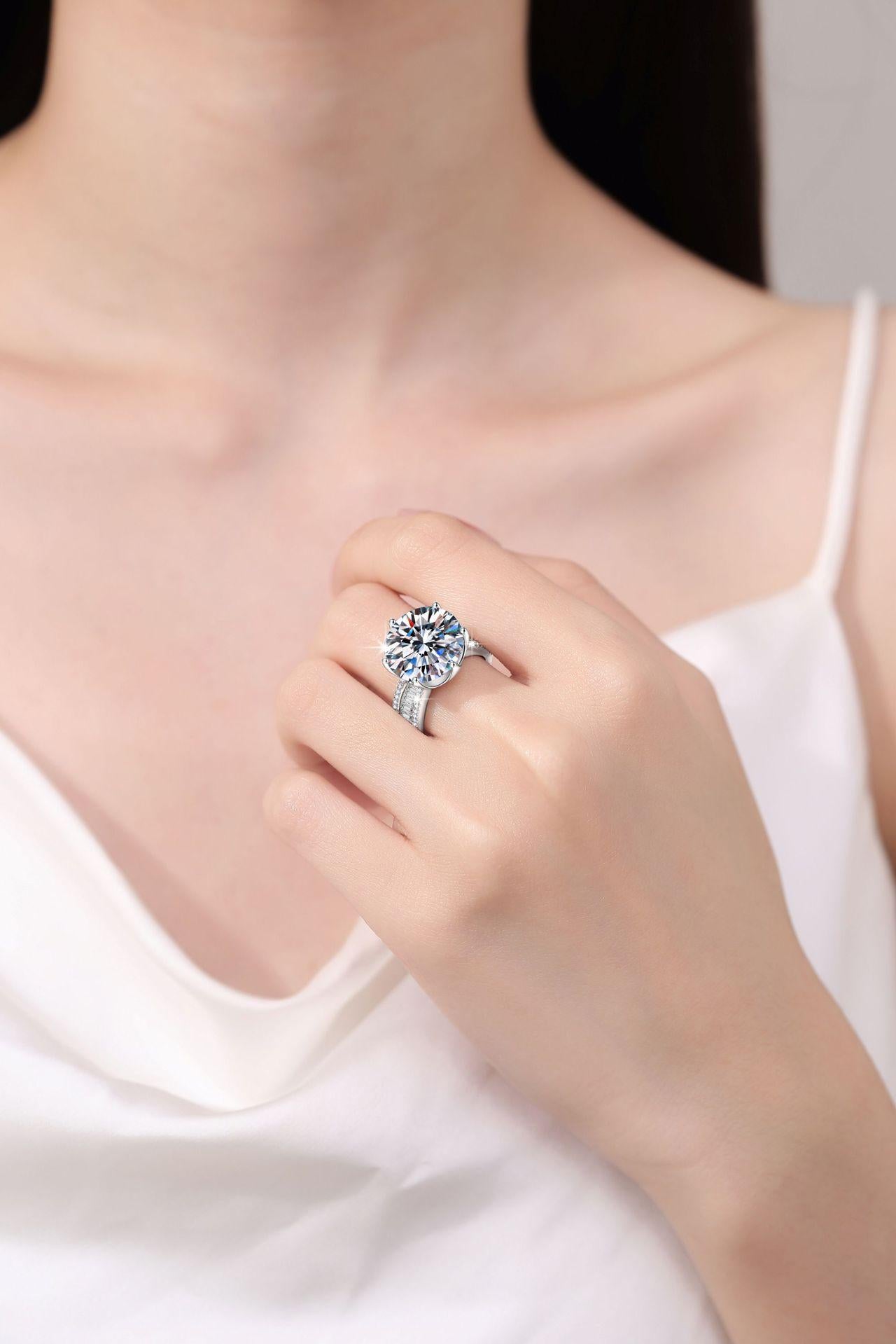 8A Cubic Zirconia Ring S925 Sterling Silver 10 Karat Ring Synthetic Ring fashion jewelry accessory woman girl promise ring-248(35%)