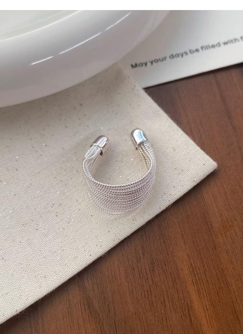 S925 Sterling Silver Minimalist Multi-layer Line Geometry Open Ring for Women -508(45%)