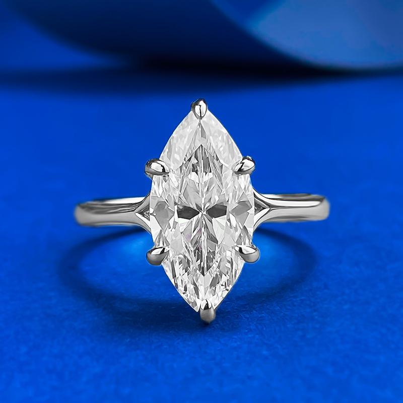 NO.11 S925 Marquise Ring 7*14mm 6A Cubic Zirconia Ring Plain Circle fashion jewelry accessory woman girl promise ring Springtok