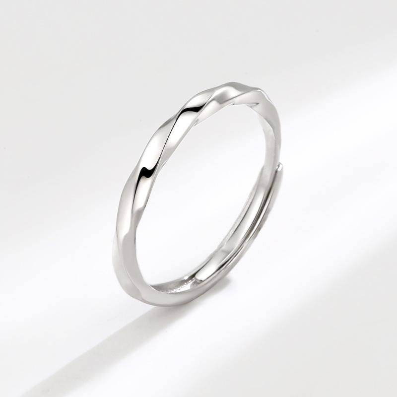 S925 Sterling Silver Mobius Simple Couple Open Ring -481 weddingring(45%)