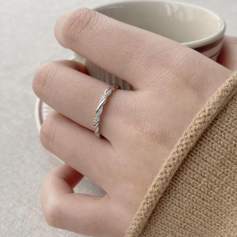 S925 Sterling Silver Mobius Ring Couple Rings Simple Adjustable Band -519 weddingring(45%)