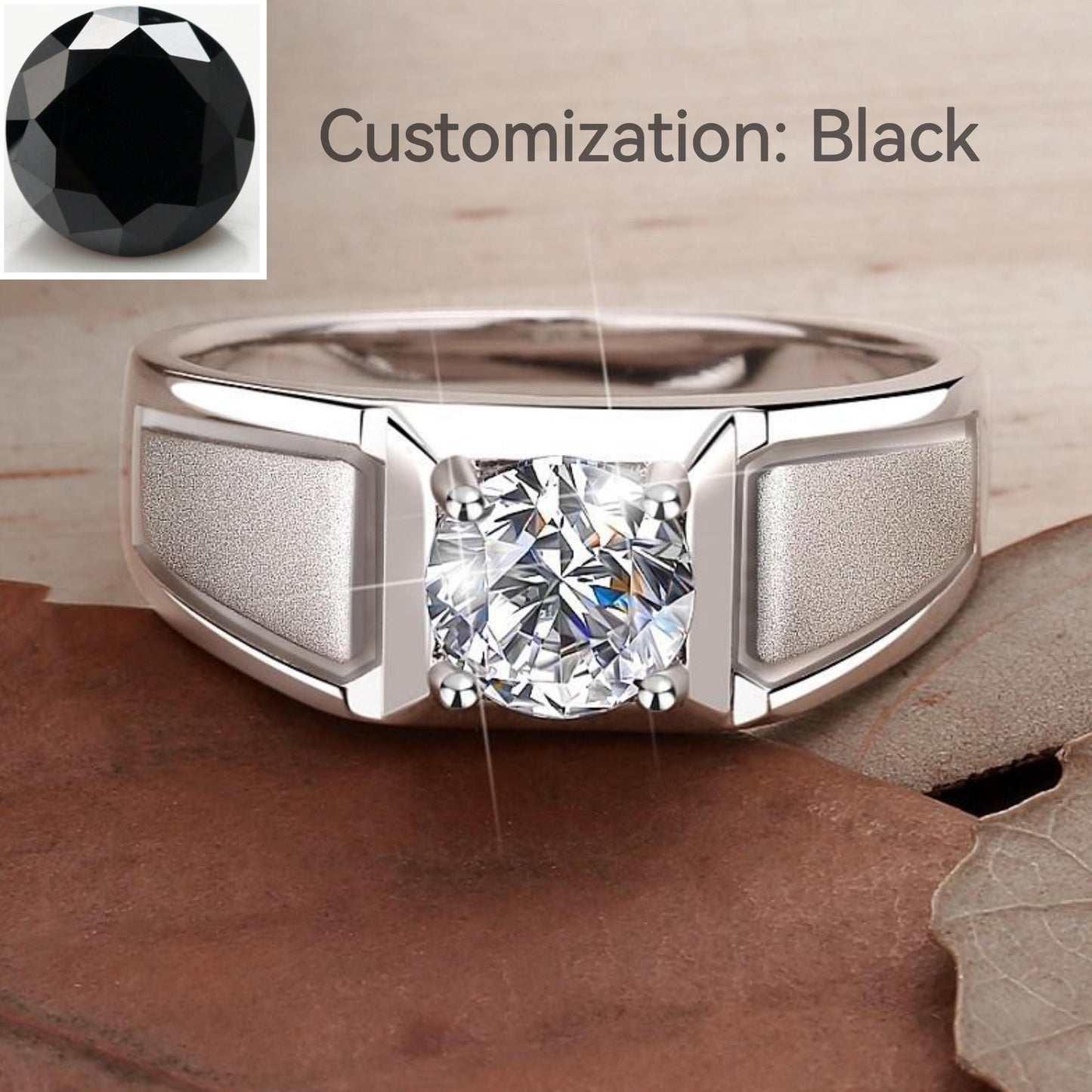 NO.154 S925 Sterling Silver Frosted Ring Crown Synthetic Moissanite fashion jewelry accessory  promise ring Springtok Men's Ring
