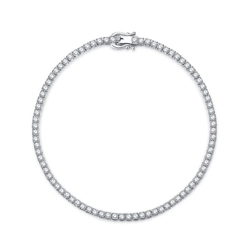 S925 Sterling Silver Tennis Row Zirconia Full Oval Stones 6A Cubic Zirconia Bracelet-301(45%)