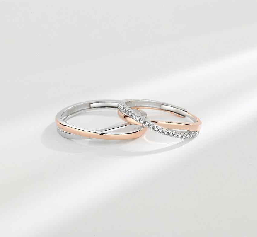 S925 Sterling Silver Mobius Couple Ring Cross Open Ring -555(45%)