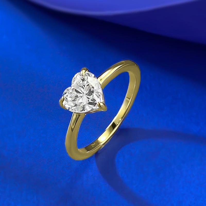 S925 Sterling Silver Heart-shaped Ring 7*7mm 6A Cubic Zirconia Ring-572(35%)