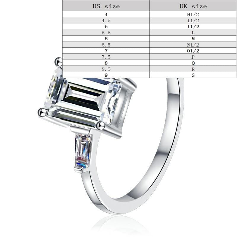 S925 Sterling Silver Grandmother Cut Ring/2 Karat/Synthetic Moissanite Ring fashion jewelry accessory woman girl promise ring-199(35%)