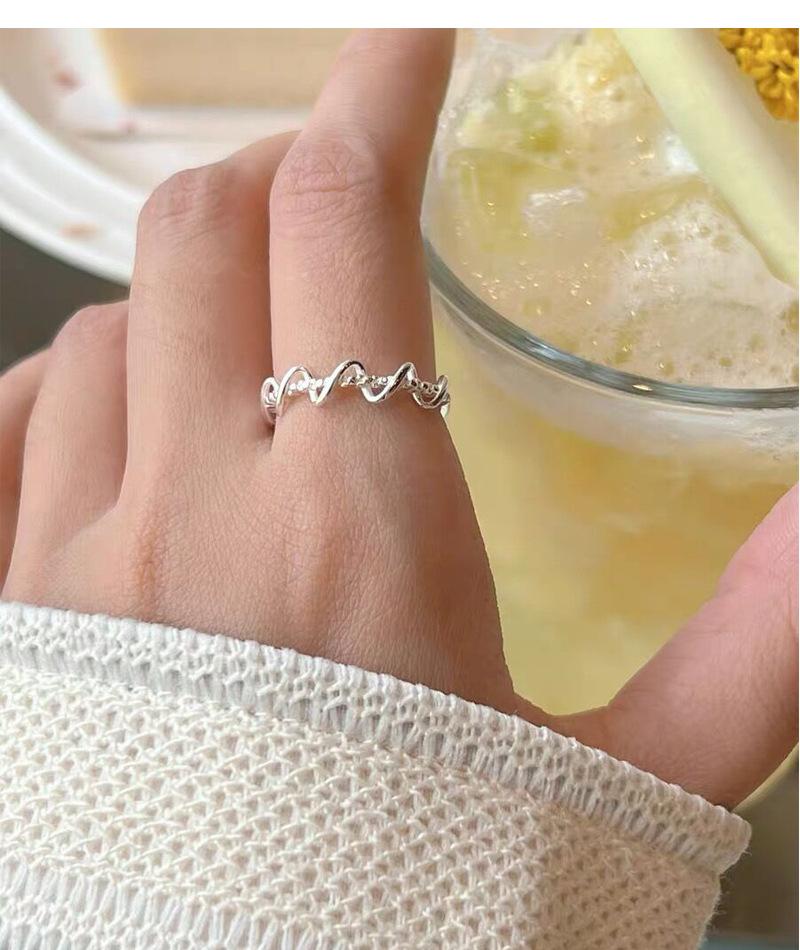 S925 Sterling Silver Wrapped Line Braided Ring Women's Open Plain Ring-534(45%)