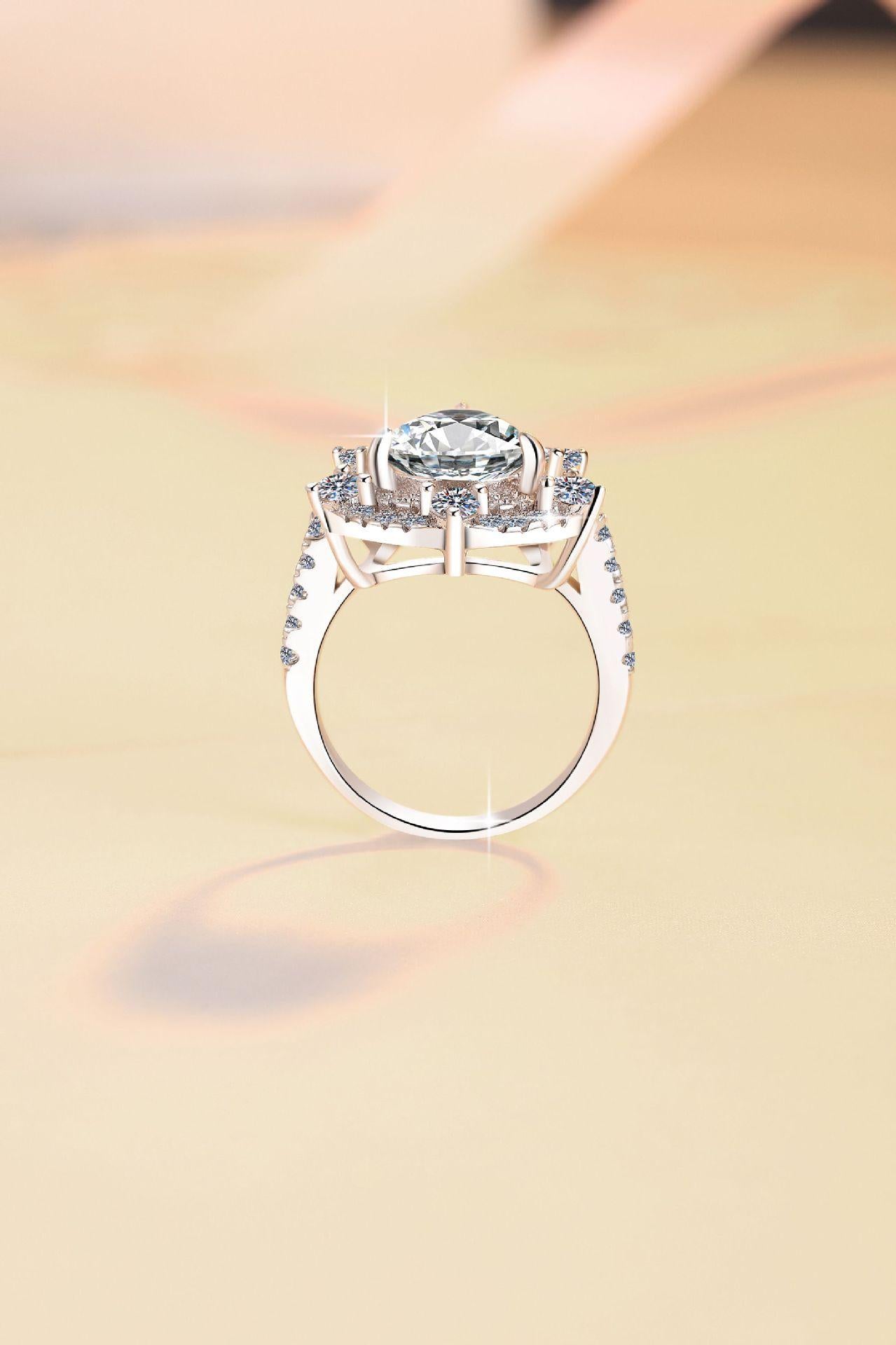 8A Cubic Zirconia S925 Sterling Silver Water Drop Pear Shape Ring 5 Carats-449(25%)