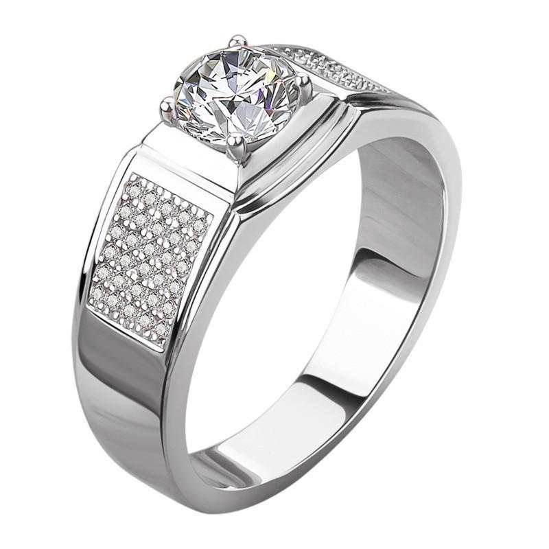 NO.158 Synthetic Moissanite Sterling Silver Little Starry Ring Couple Ring fashion jewelry accessory promise ring Springtok Men's Ring