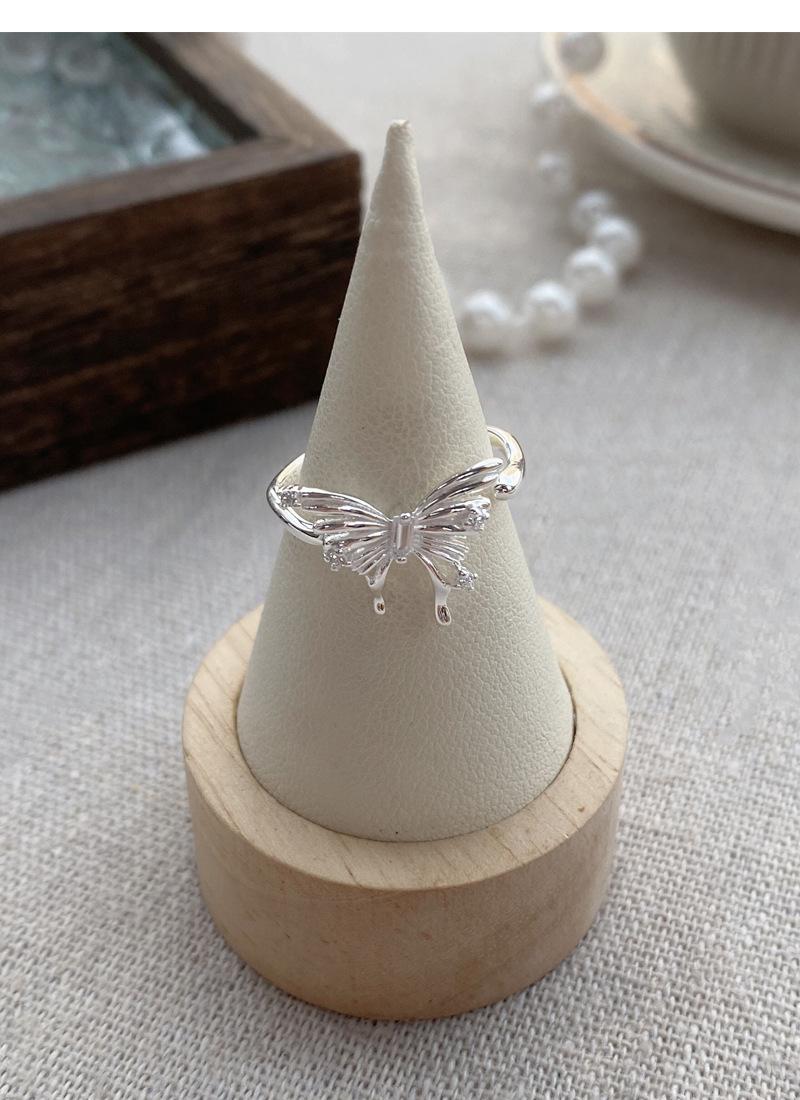 925 Sterling Silver Irregular Three-Dimensional Butterfly Ring for Women Open Ring -523(45%)