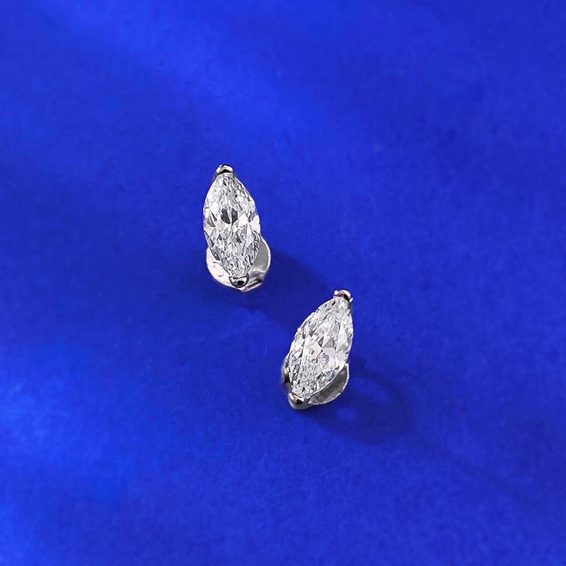 S925 Sterling Silver Marquise Ear Stud 4*8mm 6A Cubic Zirconia Earring Daily Life Earrings-616(35%)