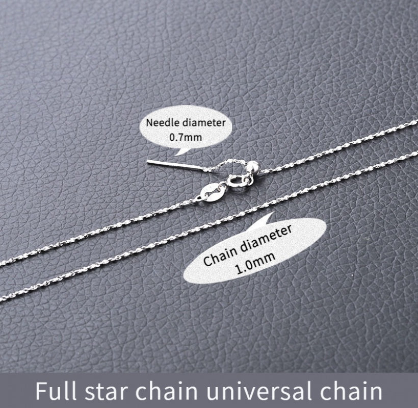 S925 Sterling Silver Needle Universal Necklace/Box Chain/Snake Chain/Sparkling O Chain/ Cross Chain/Full Star Chain/Sparkling bead chain