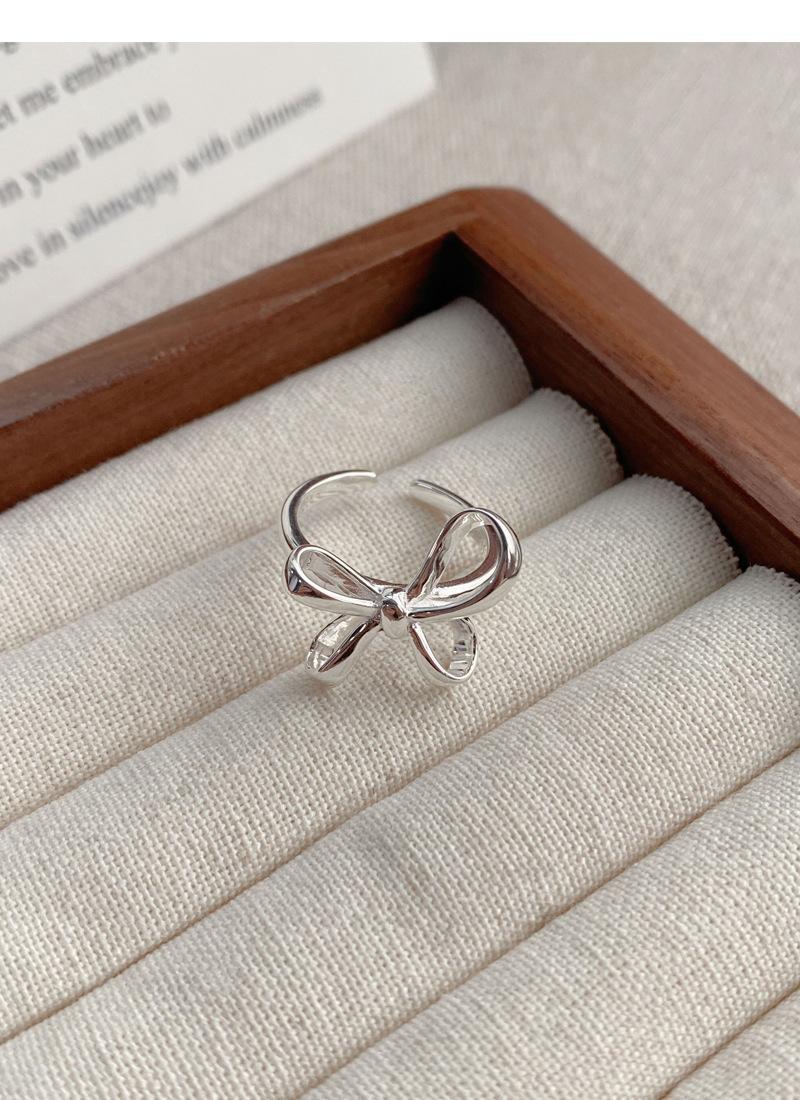 S925 Sterling Silver Bow Irregular Ring Women -515(45%)