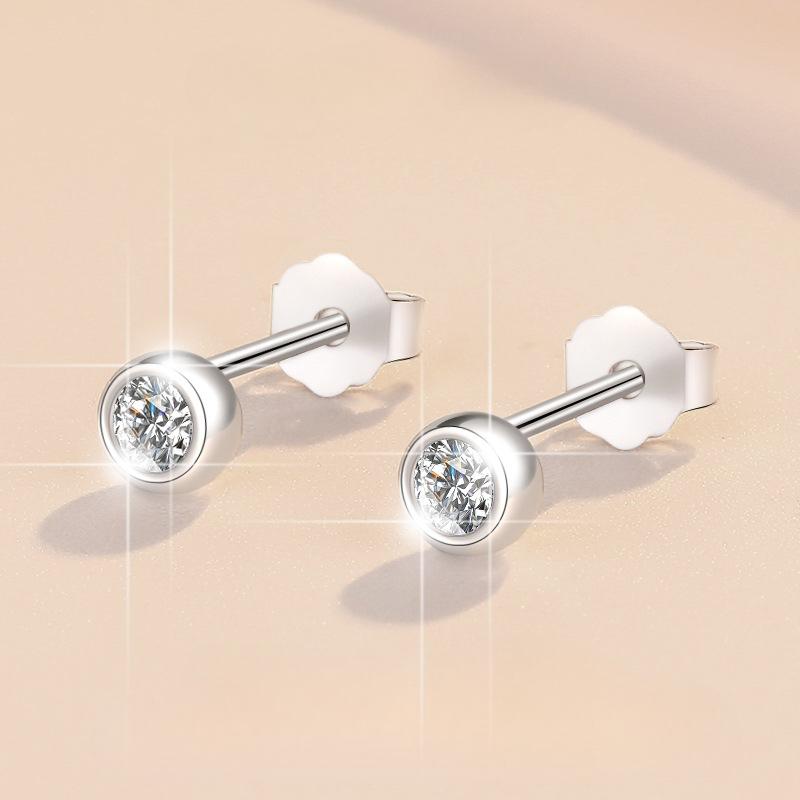 S925 Sterling Silver Bubble Stud Earrings  Synthetic Moissanite Stud Earrings Daily Life Earrings(35%)-640