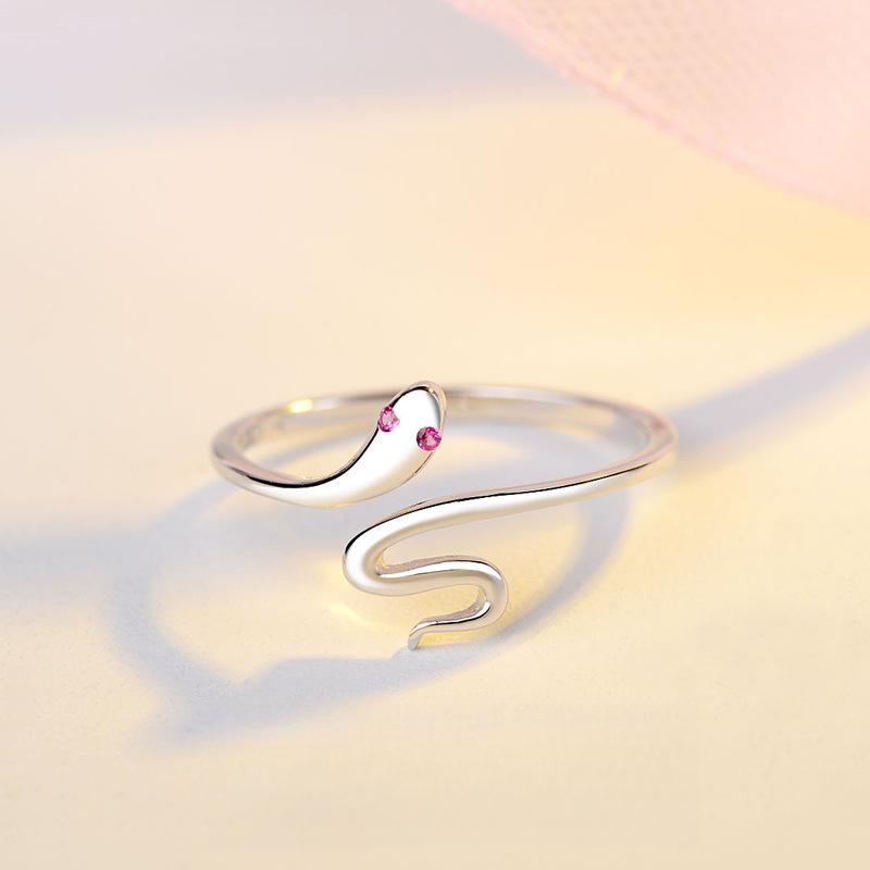 S925 Sterling Silver Ring Snake Shape Open Couple Ring-499(45%)