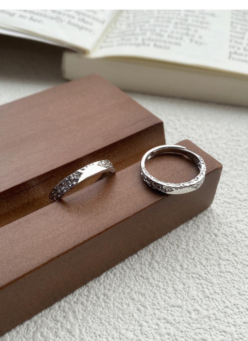 S25 Sterling Silver Simple Glacier Plain Band Couple Ring Open Ring -507 jewellery  with  meaning(45%)