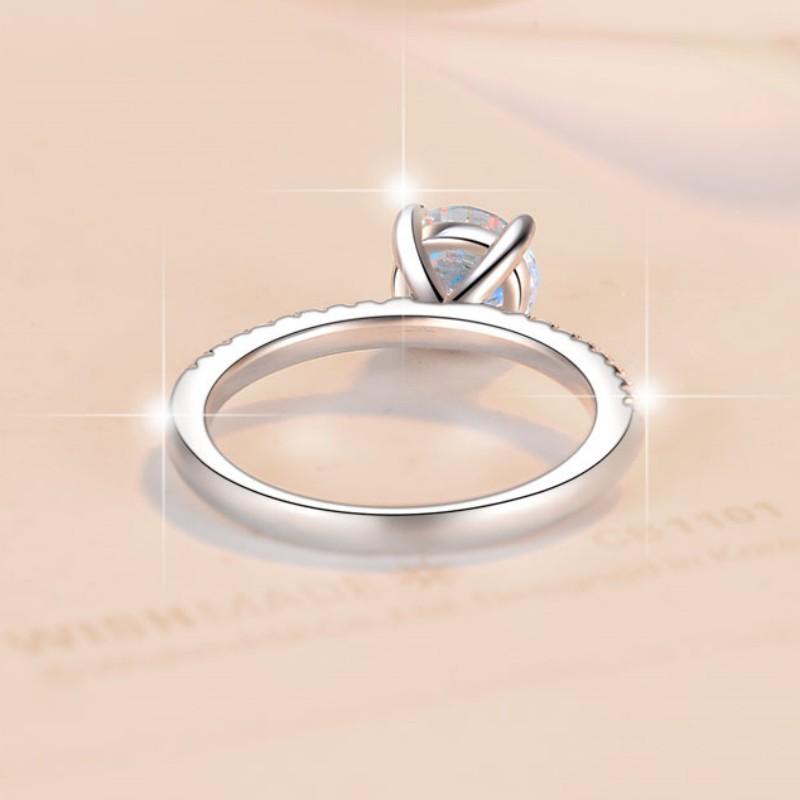 S925 Sterling Silver Four-claws Ring Synthetic Moissanite Ring-347(35%)