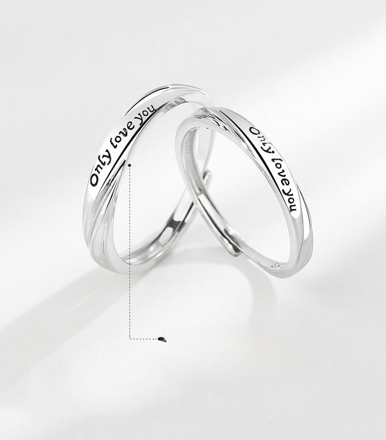 S925 Sterling Silver casual English Letter Couple Ring-557 jewellery  with  meaning(45%)
