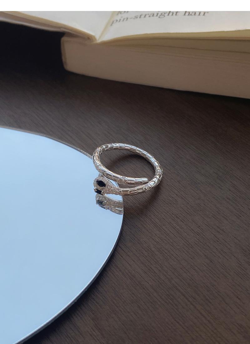 S925 Sterling Silver Snake Ring for Women, Adjustable Open Design - 628(45%)