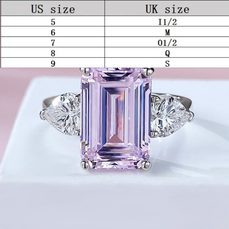 S925 Sterling Silver Grandma Cut Rock Sugar Ring 12*8mm 8A Cubic Zirconia Ring 5Carat-233(35%)