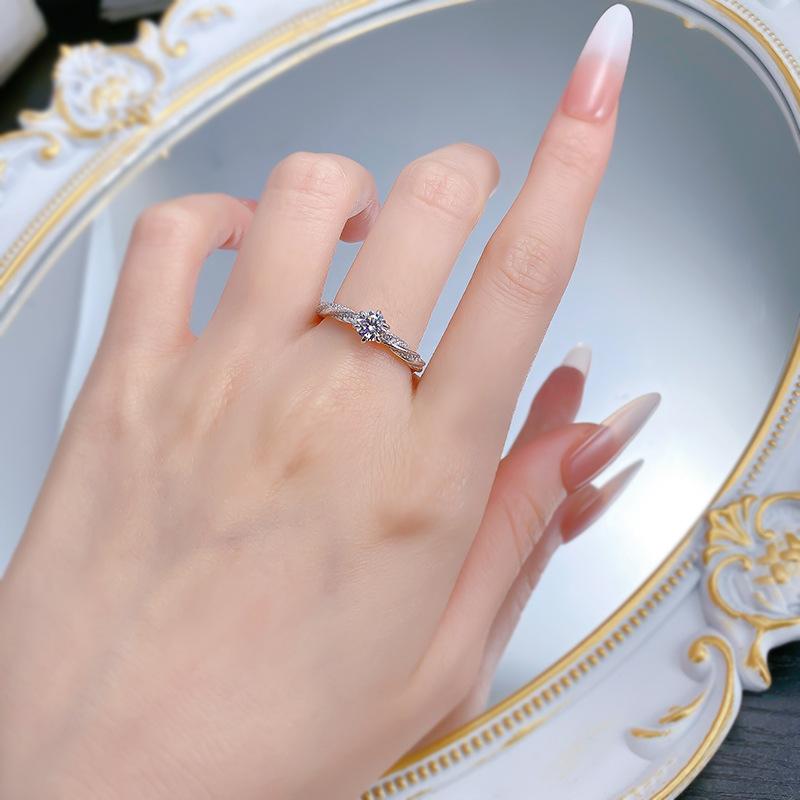 S925 Sterling Silver Six-claw Cut Ring  5mm 6A Cubic Zirconia Ring(35%)