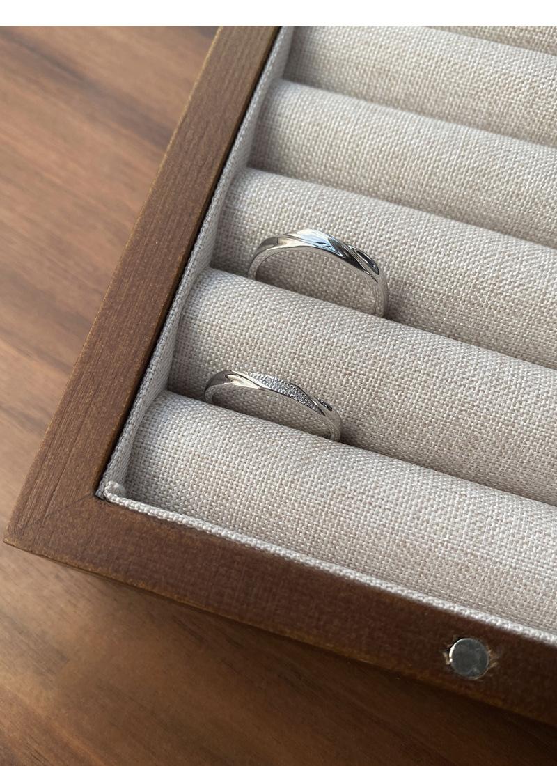 S925 Sterling Silver Simple Mobius Strip Couple Rings Plain Band -511 jewellery  with  meaning(45%)