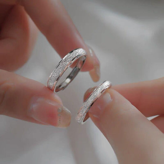 S925 Sterling Silver Couple Rings Plain Matte Open Ring -525 weddingring(45%)