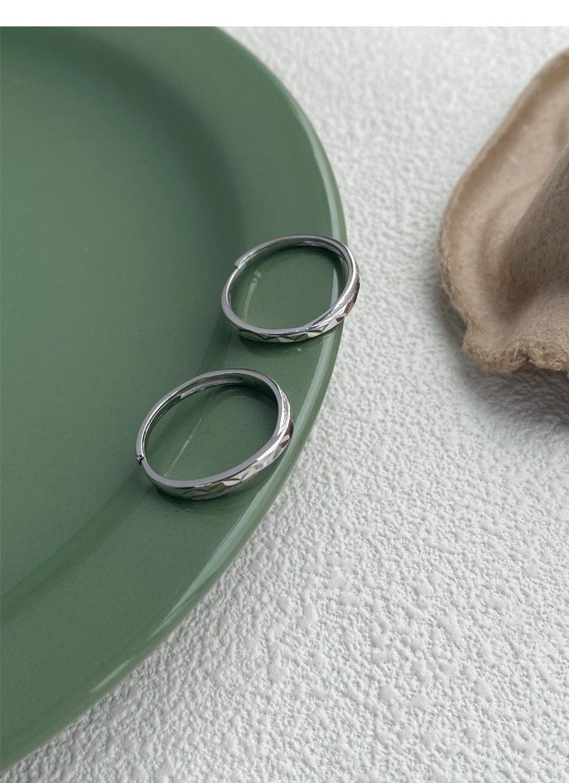 S925 Sterling Silver Niche Simple Matte Unisex Couple Rings Personality Fashion Light Luxury Pair Rings -630 jewellery  with  meaning(45%)
