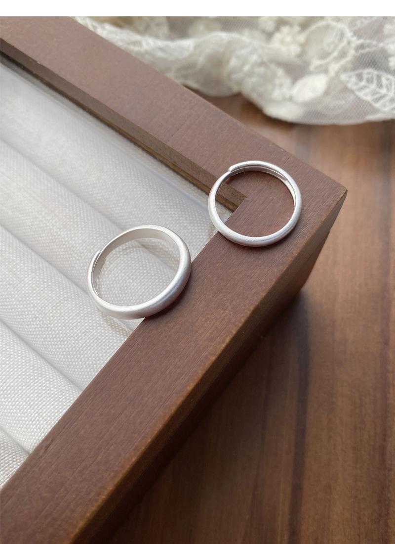 S925 Sterling Silver Vintage Matte Frosted Plain Band Couple Rings Wedding ring- 477(45%)