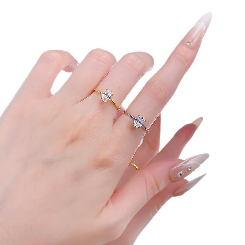 S925 Sterling Silver Oval Cut Ring 5*7mm 6A Cubic Zirconia Ring-573(35%)