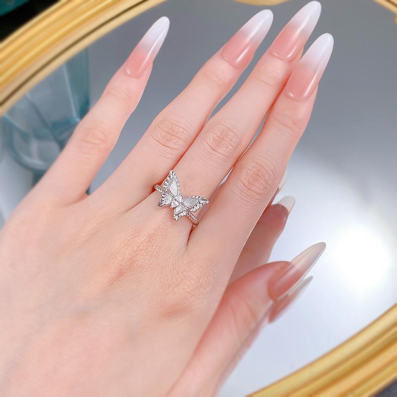 S925 Sterling Silver Brushed Dream Butterfly Ring fashion jewelry accessory woman girl promise ring Springtok-293(35%)