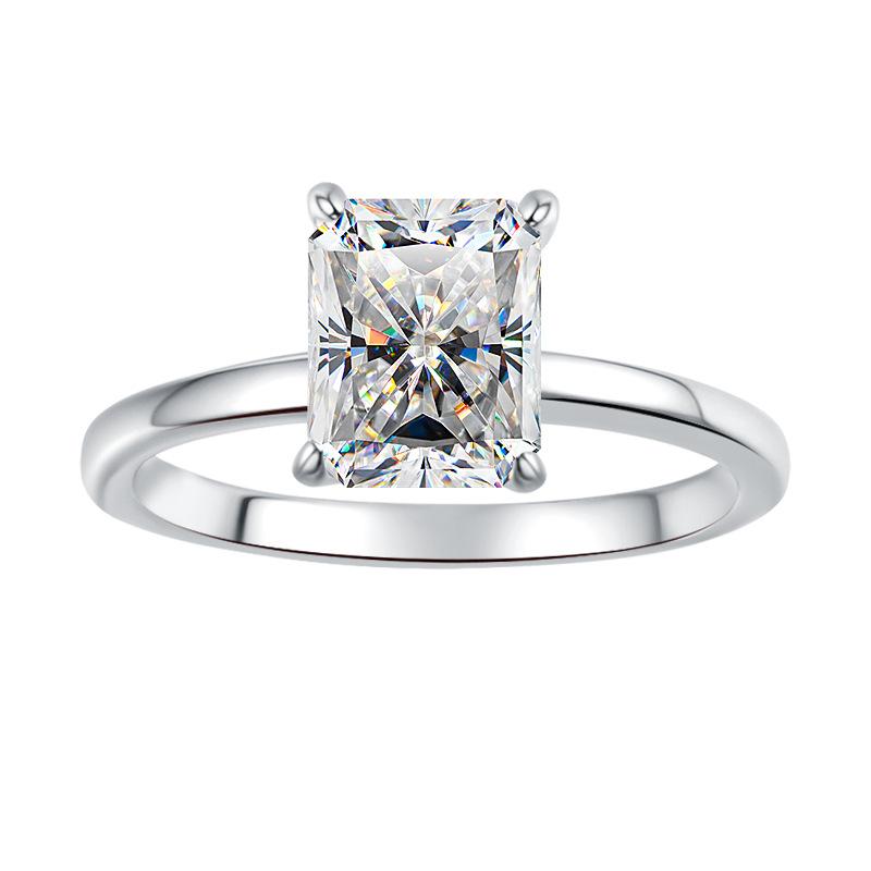 8A Cubic Zirconia S925 Sterling Silver Rectangular Radiant Ring 2Carat-448 custom  engagement  ring(25%)