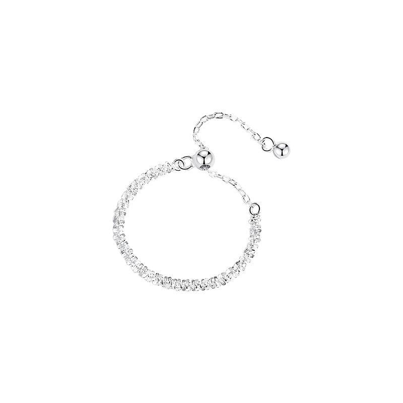 S925 Sterling Silver Sparkling Plain Band Stackable Ring for Women - 504(45%)