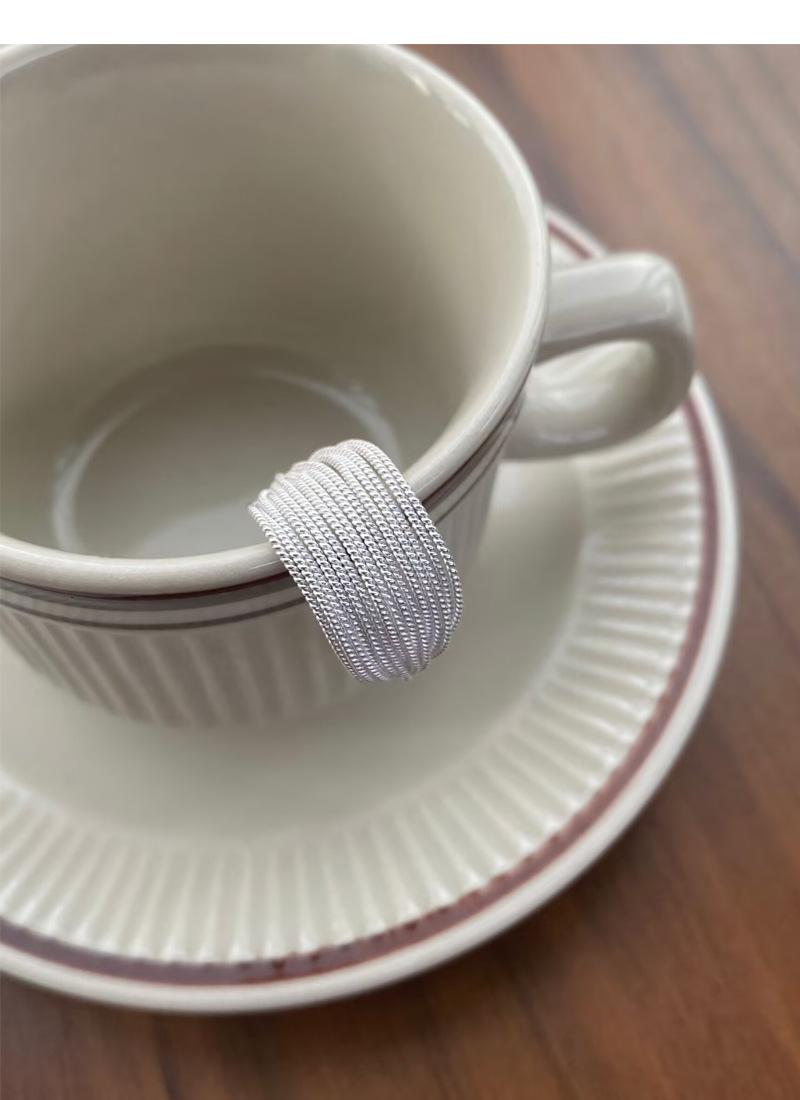 S925 Sterling Silver Minimalist Multi-layer Line Geometry Open Ring for Women -508(45%)