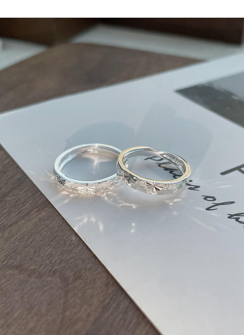 S925 Sterling Silver Gypsophila Couple Ring-634 weddingring(45%)