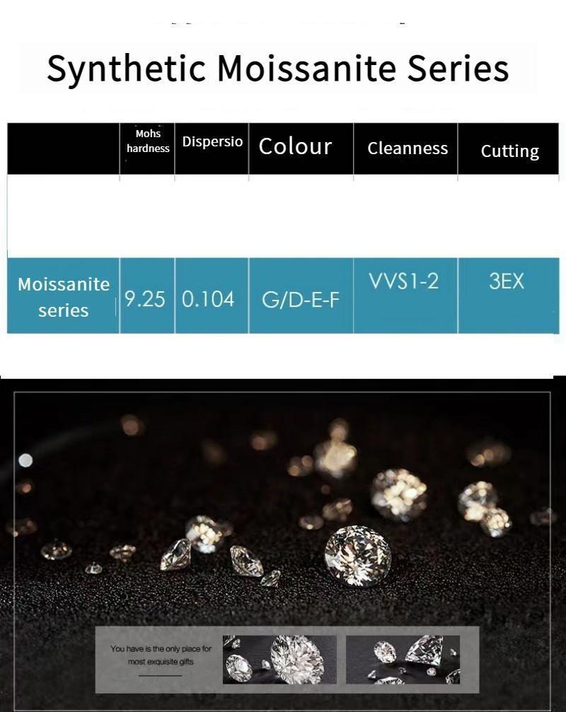 NO.160 S925 Sterling Silver High Grade Synthetic Moissanite Certified Snowflake Ear Stud E Cut VVS1 Clarity D Color Glittering Daily Life Earring