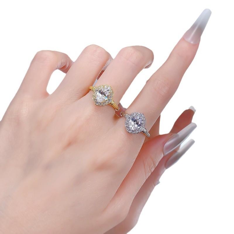 S925 Sterling Silver Oval Pigeon Egg 6*8mm 6A Cubic Zirconia Ring-420(25%)