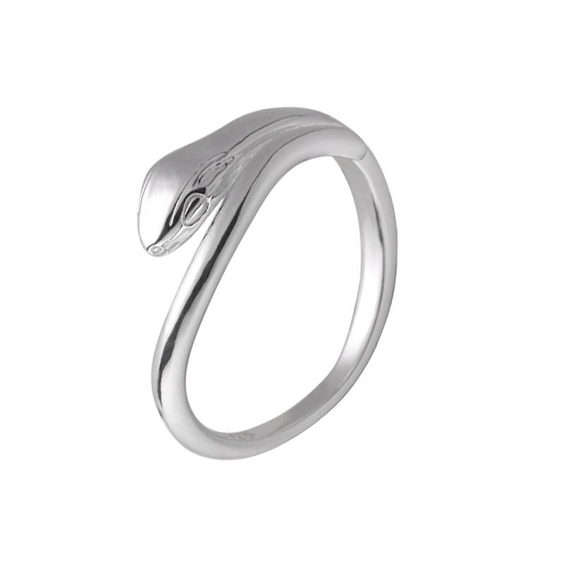 S925 Sterling Silver Snake Simple Shape Ring for Women - 503(45%)